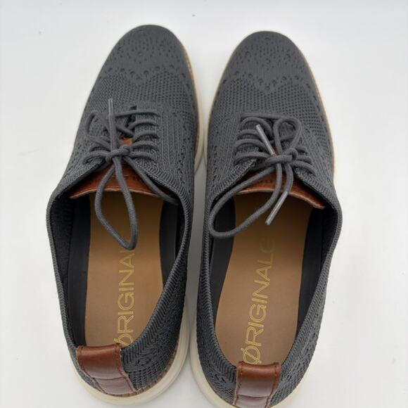 New Cole Haan GrandPro Stitchlite Wingtip Oxford Shoes Men's 9.5M Grey/Tan - Picture 3 of 11